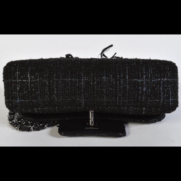Chanel Black Tweed & Swarovski Crystal Fringe Flap - Picture 7 of 8